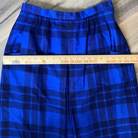 Vintage Laird-Portch of Scotland Women’s Blue Tartan Plaid Wool Skirt Size 28” - Picture 8 of 16